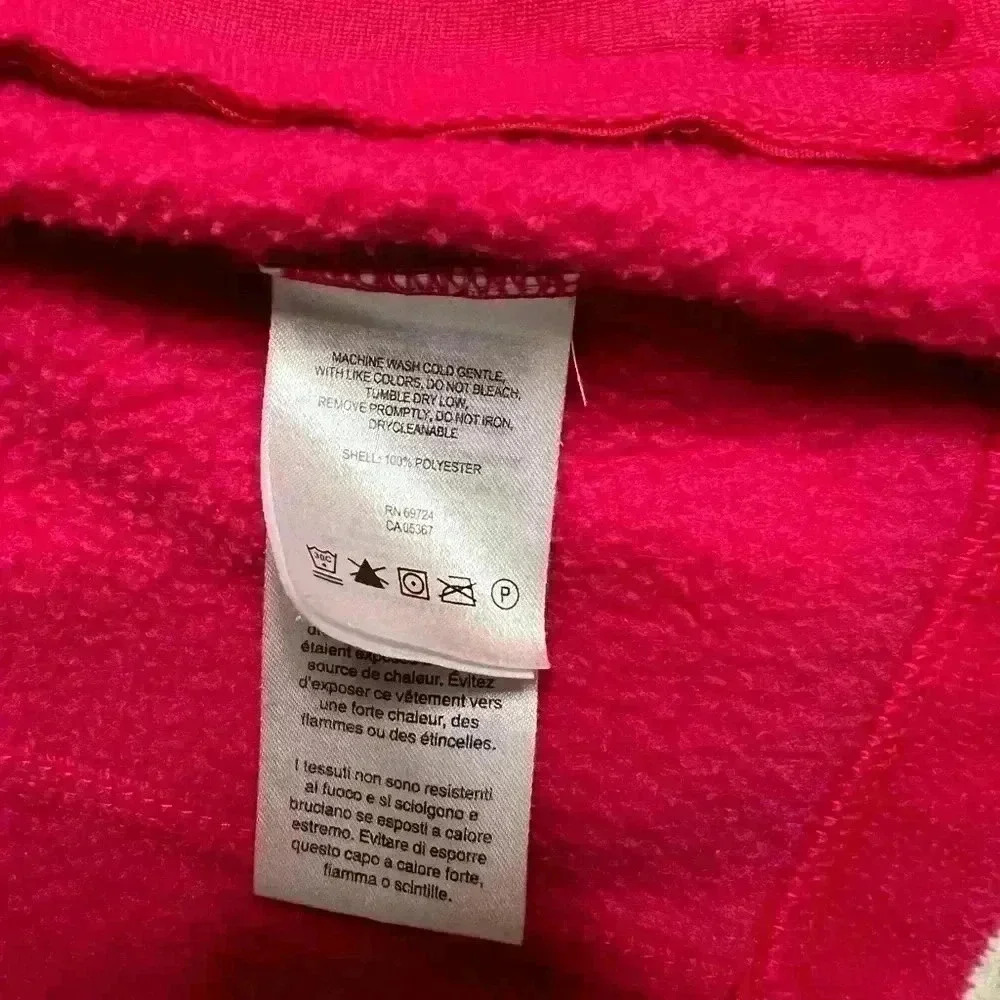 GIRLS COLUMBIA BRIGHT PINK FLEECE COAT SIZE X-SMALL 6/7 PREOWNED - Picture 4 of 5